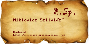 Miklovicz Szilvió névjegykártya